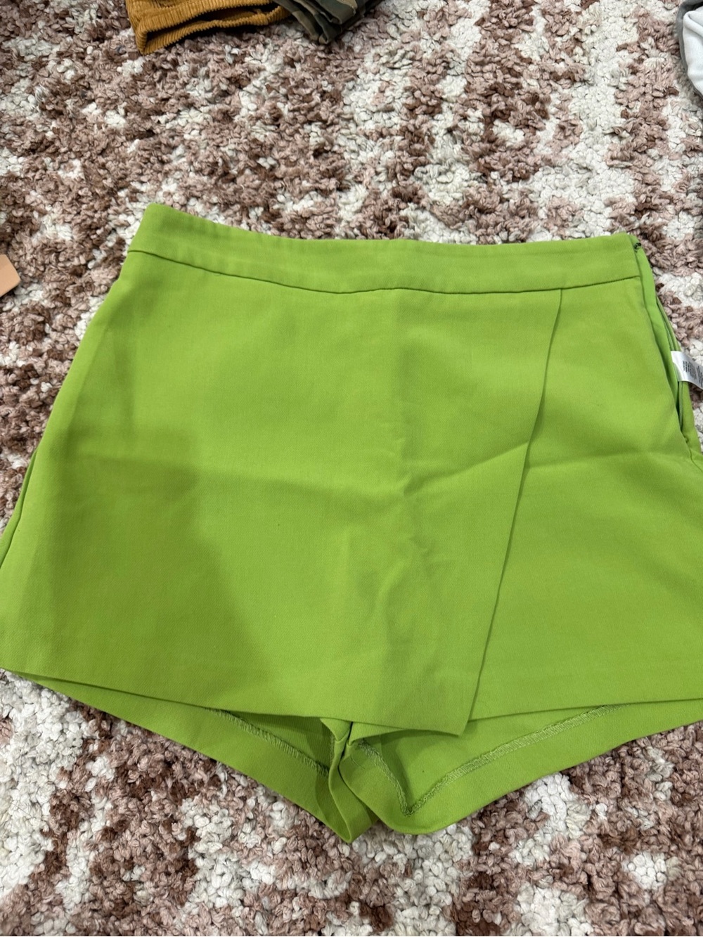 High-Waist Green Skort Shorts for Women